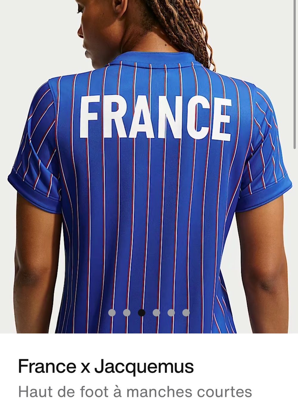 Jacquemus France Blue Pinstripe Soccer Jersey - Picture 1 of 2